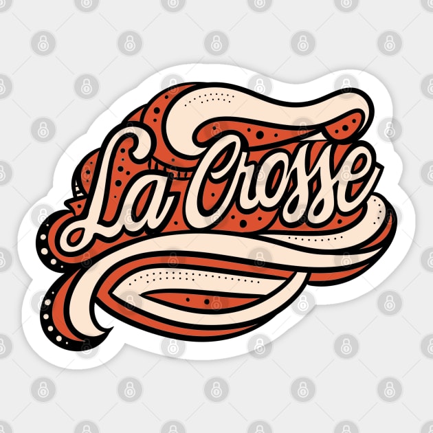 La Crosse Wisconsin Fancy Script Graphic Sticker by BlueLine Design